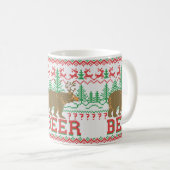 ベアーディアービールクリスマスセーターニットスタイル コーヒーマグカップ (正面右)