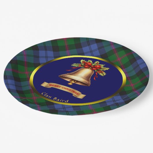 ベアードタータンチェックパーソナライズされたクリスマス ペーパープレート (アングル)
