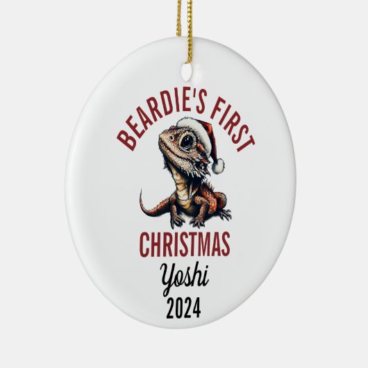 ベアードドラゴン初めてのクリスマス2024 セラミックオーナメント (右)