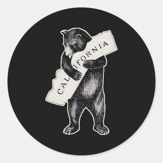 ベアーハグI Love California Cali Bear ラウンドシール (正面)
