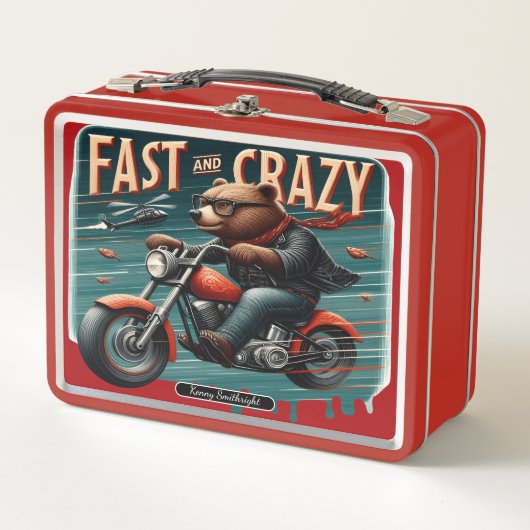 ベアーバイクもしくは自転車に乗る人の冒険！ メタルランチボックス (正面)