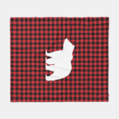 ベアーバッファローチェックマウンテンリビング フリースブランケット (正面(横))