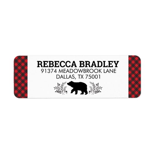 ベアーバッファロープレイドランバージャック住所 シール (正面)