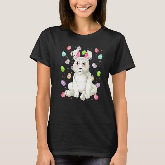 ベアーバニーイースター卵おもしろい極ベアーイースターサン Tシャツ (正面)