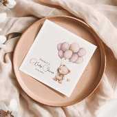 ベアーバルーズパステルパープルベビーシャワー スタンダードカクテルナプキン