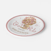 ベアーバルーズピンクボホベビーガールシャワー ペーパープレート (アングル)