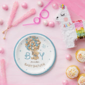 ベアーバルーズブルーベージュ男の赤ちゃんシャワー ペーパープレート (パーティー)