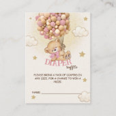 ベアーバルーンおむつラッフルボホピンク エンクロージャーカード (正面)