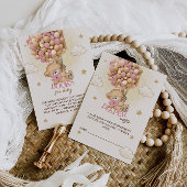 ベアーバルーンおむつラッフルボホピンク エンクロージャーカード