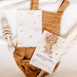 ベアーバルーンおむつラッフルボホピンク エンクロージャーカード