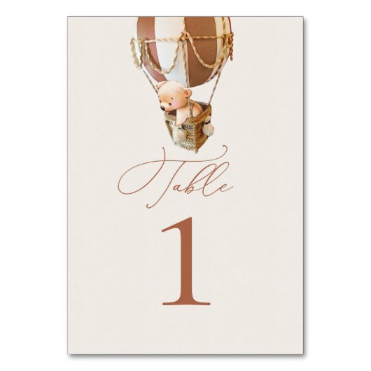 ベアーバルーンのテーブル番号 テーブルナンバー (正面)