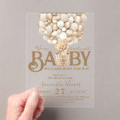 ベアーバルーンは赤ちゃんシャワーを待つ アクリル招待状 (インサイチュ (ポータブル))