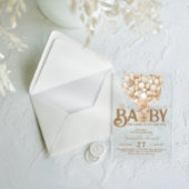 ベアーバルーンは赤ちゃんシャワーを待つ アクリル招待状