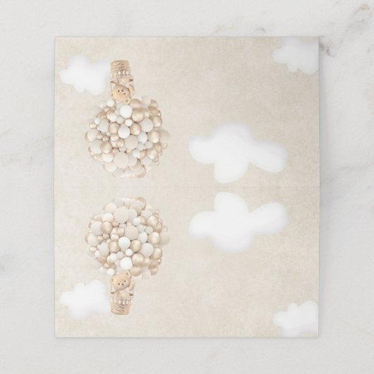 ベアーバルーンは赤ちゃんシャワーを待つ プレイスカード (外部開封)