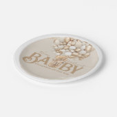 ベアーバルーンは赤ちゃんシャワーを待つ ペーパープレート (アングル)