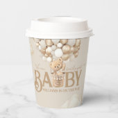 ベアーバルーンは赤ちゃんシャワーを待つ 紙コップ (裏面)