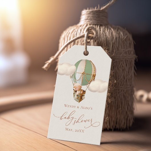 ベアーバルーンクラウドベビーシャワーギフトラベル ギフトタグ