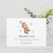 ベアーバルーンサンタハット1st誕生日サンキューカード 招待状 (スタンド正面)