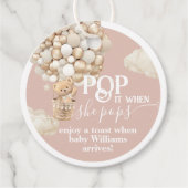 ベアーバルーンニュートラルベビーガールシャワー準備ポップ・アートの完了 フェイバータグ (正面)