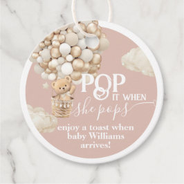 ベアーバルーンニュートラルベビーガールシャワー準備ポップ・アートの完了 フェイバータグ