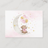 ベアーバルーンピンクの金ゴールドがベビーガール向けの本 エンクロージャーカード (裏面)
