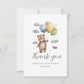 ベアーバルーンベビーシャワーフラットサンキューカード サンキューカード (正面)