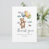 ベアーバルーンベビーシャワーフラットサンキューカード サンキューカード (スタンド正面)