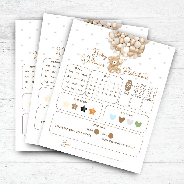ベアーバルーンベビーシャワー予測ゲーム (クリエイターアップロード済み)
