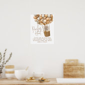 ベアーバルーンモダンベビーシャワーおしゃぶり狩り ポスター (キッチン)