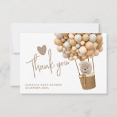 ベアーバルーンモダンベビ男女兼用ーシャワー サンキューカード (正面)