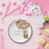 ベアーバルーンモダンベビ男女兼用ーシャワー ペーパープレート (パーティー)