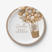 ベアーバルーンモダンベビ男女兼用ーシャワー ペーパープレート (正面)