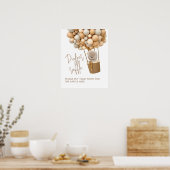 ベアーバルーンモダンベビ男女兼用ーシャワー ポスター (キッチン)