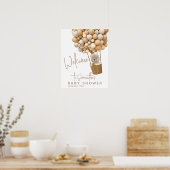 ベアーバルーンモダンベビ男女兼用ーシャワー ポスター (キッチン)