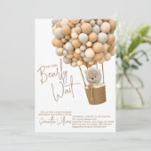 ベアーバルーンモダンベビ男女兼用ーシャワー 招待状 (スタンド正面)