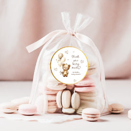 ベアーバルーン中性かわいい赤ちゃんシャワーありがとう ラウンドシール