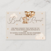 ベアーバルーン中立ベビーシャワーブックベビー エンクロージャーカード (正面)