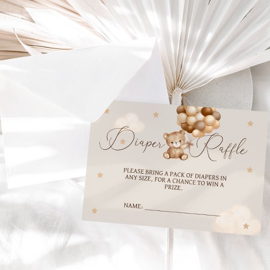 ベアーバルーン中立ベビーシャワーブックベビー エンクロージャーカード