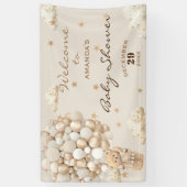 ベアーバルーン中立ベビーシャワーモダン歓迎 横断幕 (縦)