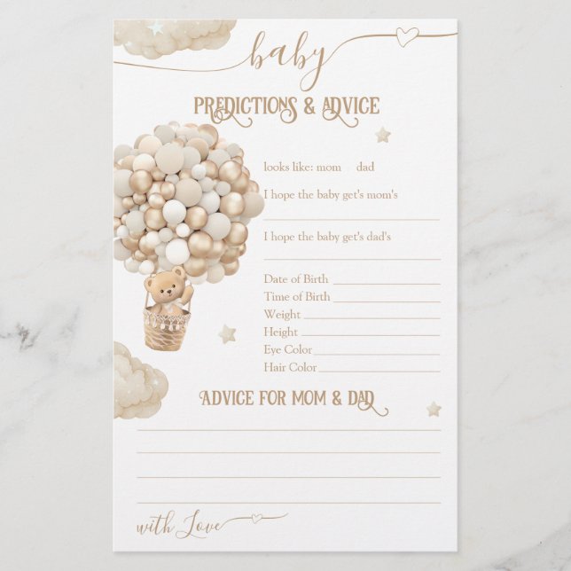 ベアーバルーン心待ち赤ちゃんシャワーゲーム (正面)