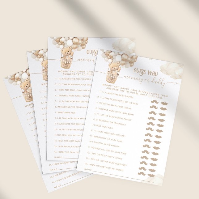 ベアーバルーン心待ち赤ちゃんシャワーゲーム (クリエイターアップロード済み)