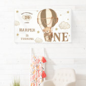 ベアーバルーン男の子の女の子1st誕生日 横断幕 (インサイチュ)