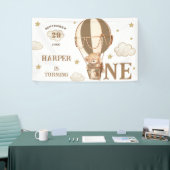 ベアーバルーン男の子の女の子1st誕生日 横断幕 (トレードショー)