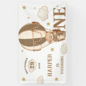 ベアーバルーン男の子の女の子1st誕生日 横断幕 (縦)