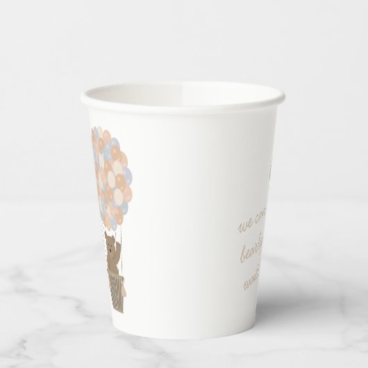 ベアーバルーン男女兼用ベビーシャワーへようこそ 紙コップ (左)