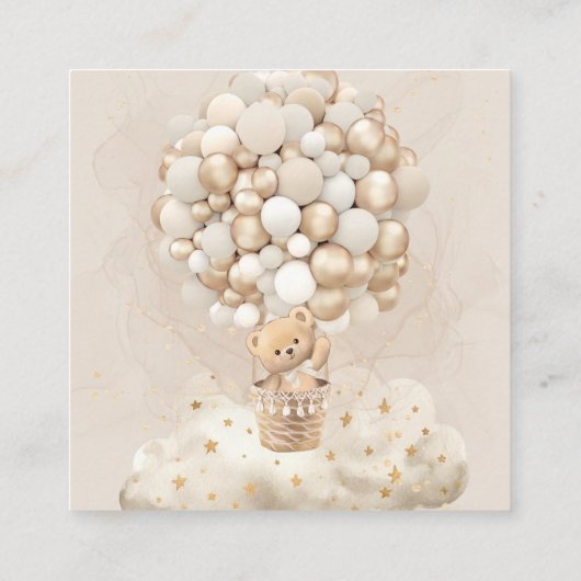 ベアーバルーン白ベージュおむつラッフル エンクロージャーカード (裏面)