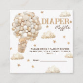 ベアーバルーン白ベージュおむつラッフル エンクロージャーカード (正面)