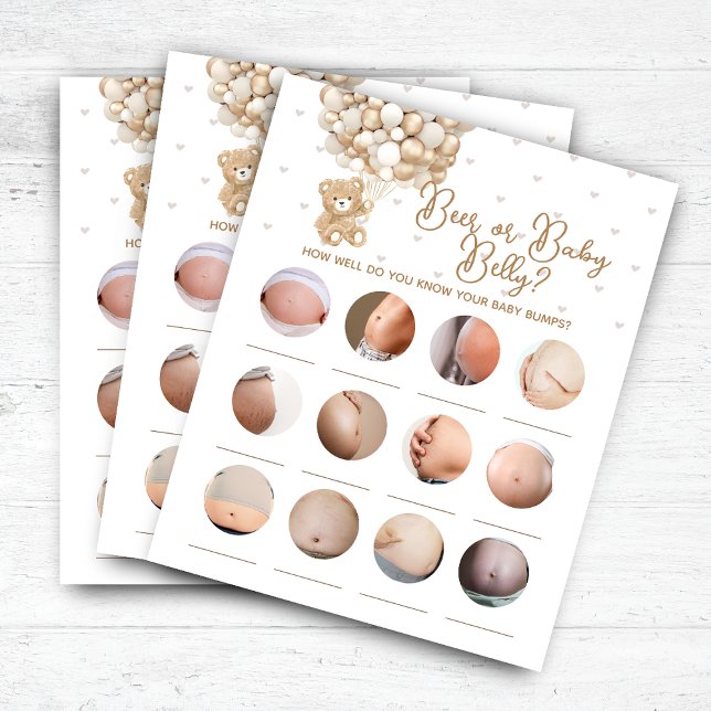 ベアーバルーン赤ちゃんシャワービールまたはベビーベリーゲーム (クリエイターアップロード済み)