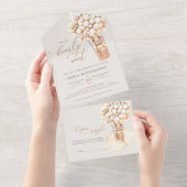 ベアーバルーン赤ちゃんシャワー オールインワン招待状 (貼ってはがせる)