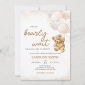 ベアーバルーン赤ちゃんシャワー 招待状 (正面)